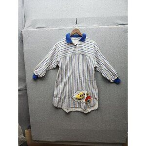 Vintage J. Christopher Striped Tunic night shirt With Collar & Embroidered Patch